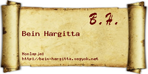 Bein Hargitta névjegykártya